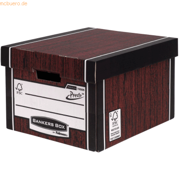 10 x Bankers Box Archivbox Standard BxHxT 34x25,7x40cm Holzoptik von Bankers Box