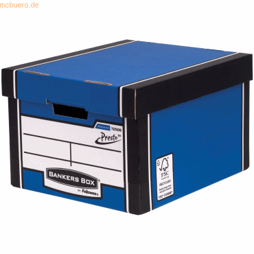 10 x Bankers Box Archivbox Standard BxHxT 34x25,7x40cm blau von Bankers Box