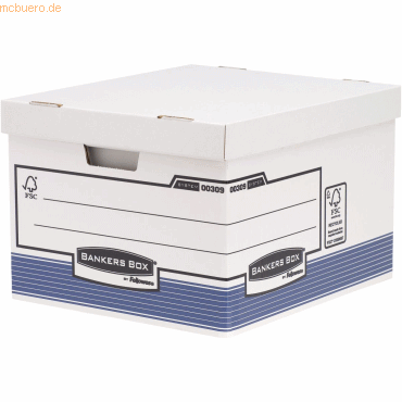 10 x Bankers Box Archivbox groß BxHxT 38,7x29,4x44,5cm blau/weiß 10 x Bankers Box Archivbox groß BxHxT 38,7x29,4x44,5cm blau/weiß von Bankers Box