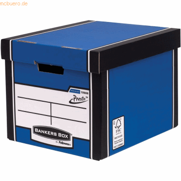 10 x Bankers Box Archivbox hoch Premium BxHxT 34,2x30,3x40cm blau von Bankers Box