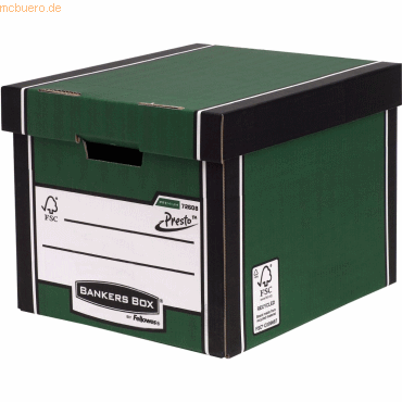 10 x Bankers Box Archivbox hoch Premium BxHxT 34,2x30,3x40cm grün von Bankers Box