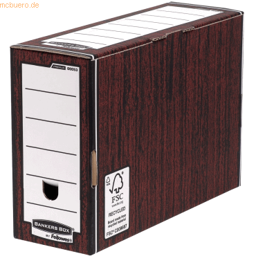 10 x Bankers Box Archivschachtel Premium 127mm Holzoptik von Bankers Box