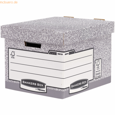 10 x Bankers Box Aufbewahrungsbox Standard BxHxT 33,5x29m2x40m4cm grau von Bankers Box