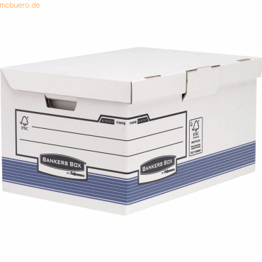 10 x Bankers Box Klappdeckelbox Maxi BxHxT 39x31x56cm weiß/blau 10 x Bankers Box Klappdeckelbox Maxi BxHxT 39x31x56cm weiß/blau von Bankers Box