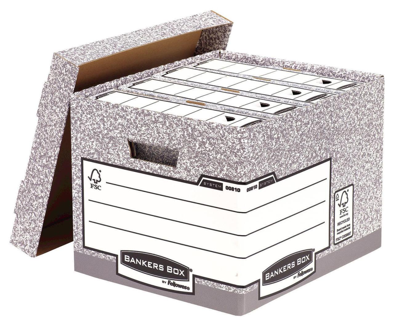 Bankers Box Archivboxen für Ordner 33,5 x 40,4 x 29,2 cm von Bankers Box