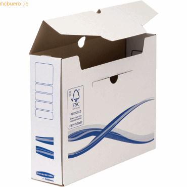 Bankers Box Archivschachtel Basic 80mm 70x250x325mm weiß/blau VE=10 St Bankers Box Archivschachtel Basic 80mm 70x250x325mm weiß/blau VE=10 St von Bankers Box