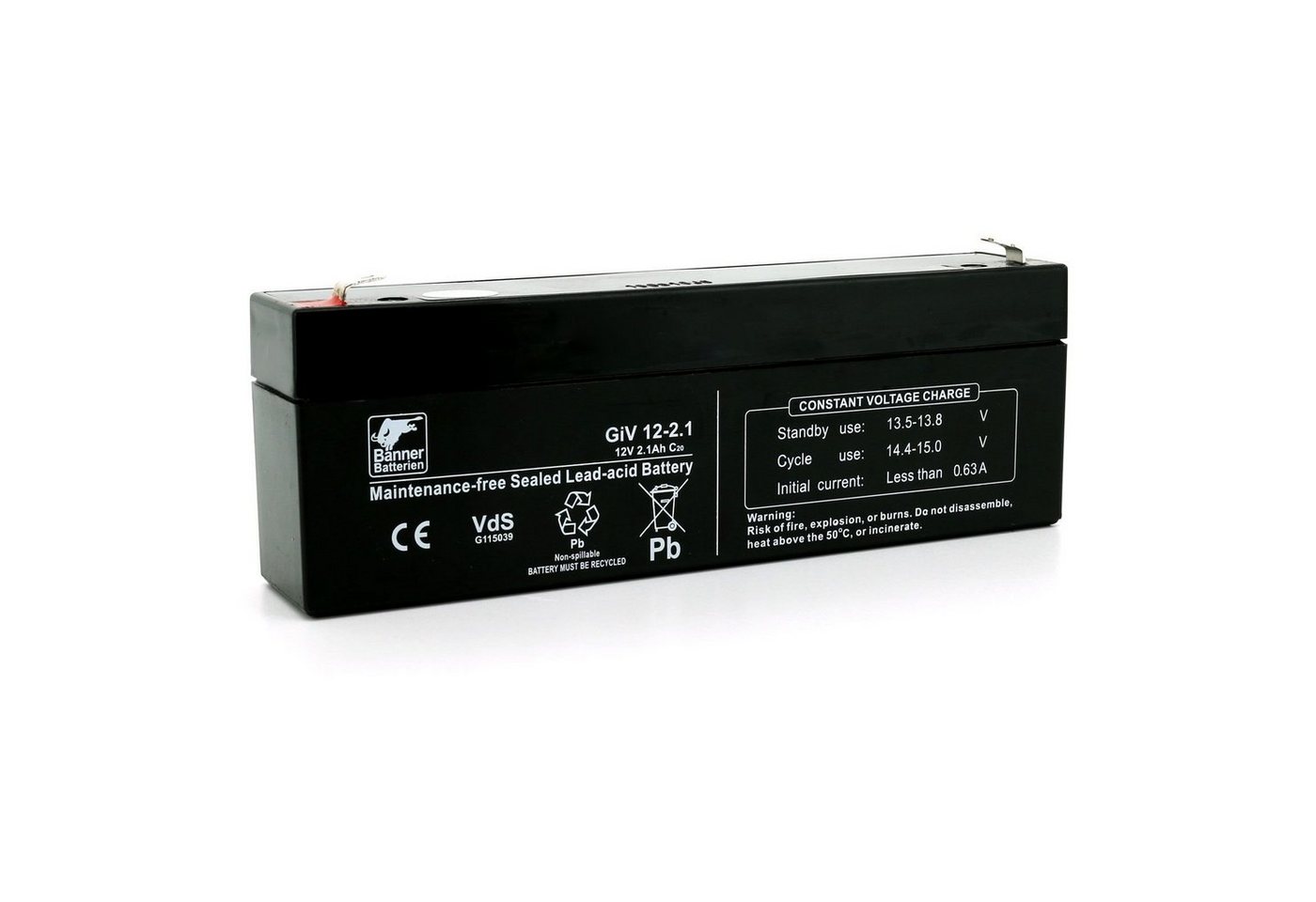 Banner Batterien Batterie Stand by Bull 12 Volt 2,1 Ah GIV 12-2.1 Batterie, 12 Volt 2,1 Ah GIV 12-2.1 von Banner Batterien