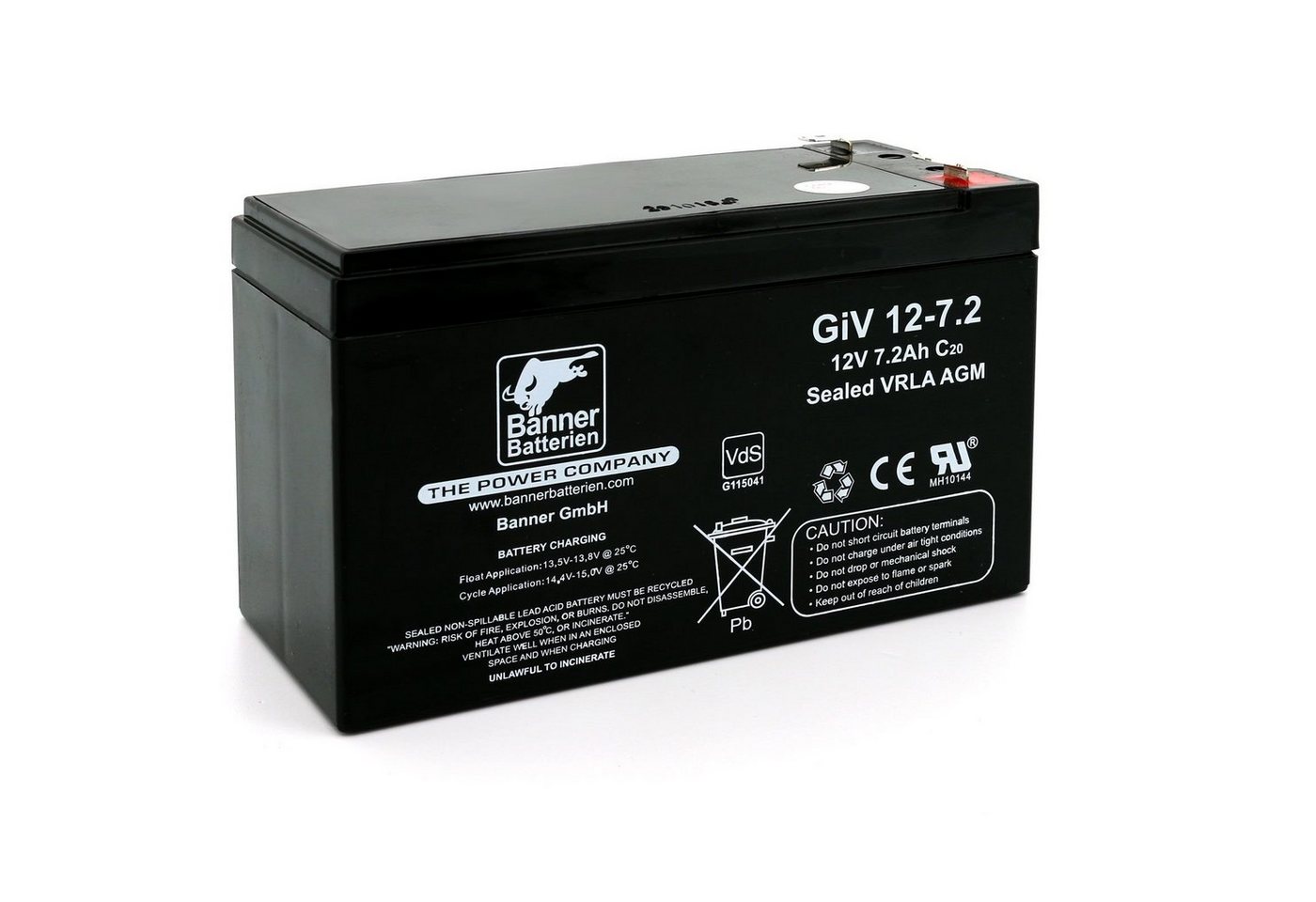 Banner Batterien Batterie Stand by Bull 12 Volt 7,2 Ah GIV 12-7.2 Batterie, 12 Volt 7,2 Ah GIV 12-7.2 von Banner Batterien