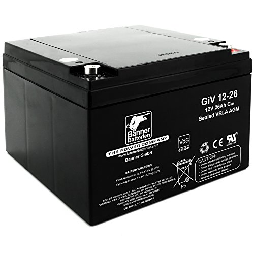 Banner Batterie Stand by Bull 12 Volt 26 Ah Typ GiV 12-26 Akku Notstrombatterie Brandmeldeanlage Alarmanlage von Banner
