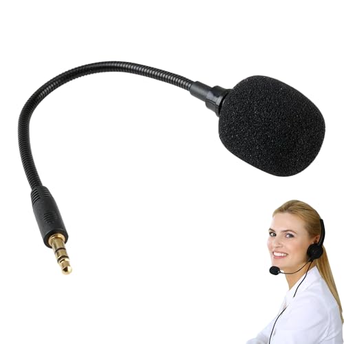 Bansusu 1 x Headset mit Mikrofon, 3,5 mm Boom, abnehmbares Mikrofon, Headsets, hervorragende Klangqualität, Gaming-Mikrofon für jedes kabellose Headset von Bansusu