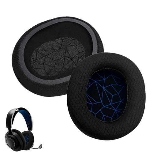 Kopfhörer-Ohrpolster, kabellos, schwarzer Stoff mit Blau, kompatibel mit Apple Airpod Max Ohrpolster mit strapazierfähigem Netzgewebe für Airpod Max Ohrpolster mit hochdichtem Schaumstoff, Schwarz, 2 Kopfhörer-Ohrpolster, kabellos, schwarzer Stoff mit Blau, kompatibel mit Apple Airpod Max Ohrpolster mit strapazierfähigem Netzgewebe für Airpod Max Ohrpolster mit hochdichtem Schaumstoff, Schwarz, 2 von Bansusu