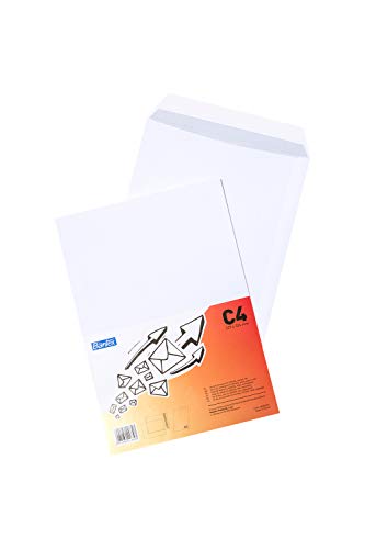 BANTEX 400085701 Selbstklebender Briefumschlag mit Streifen C4, 10 Verpackungen mit je 25 Stück weiß von Bantex