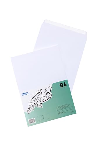 Bantex Briefumschläge DIN B4 (35,3 x 25 cm) / Umschläge mit Abziehstreifen, 25 Stück in Folienpackung (Weiß) von Bantex