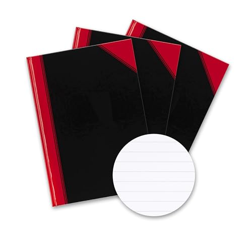 Bantex Notizbuch A4, liniert, 192 Seiten, 70 g/m², Hardcover, schwarz, 3 Stück von Bantex