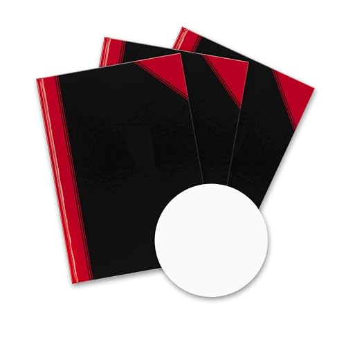 Bantex Notizbuch A4 blanko, 192 Seiten, 70 g/m², Hardcover, schwarz, 3 Stück von Bantex