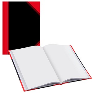 Bantex Notizbuch Chinakladde DIN A6 blanko, schwarz/rot Hardcover 192 Seiten von Bantex