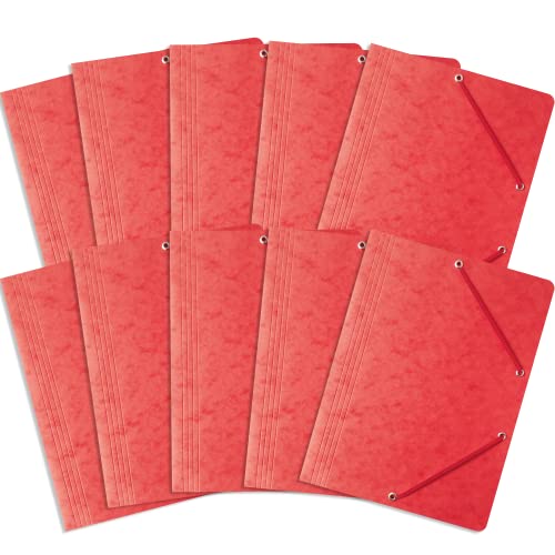 Einschlagmappe/Sammelmappe mit Gummi A4 Bantex, A4, 10 Stück-Packung rot von Bantex