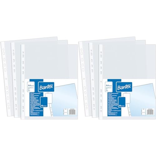 Prospekthüllen/Abhefthülle für Kataloge A4+ MAXI Bantex, matt und genarbt, aus Polypropylen-Folie 90 µ (extra stark 0,09mm), 50 Stück (Packung mit 2) von Bantex