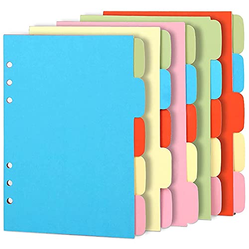 10 Sets A6 Trennblätter, Papierblätter, gelochte Aktenkarten-Trennblätter, Registerkarten für Notebook-Einsatz, Planer von Bantopgong