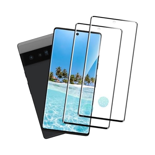 Banuyaw für Panzerglas Google Pixel 6 Pro Schutzfolie, für Pixel 6 Pro Folie, 9H Härte Google Pixel 6 Pro 5G Panzer Schutz Glas, [Fingerabdrucksensor][Blasenfreie][Kratzfest][2 Stück] von Banuyaw