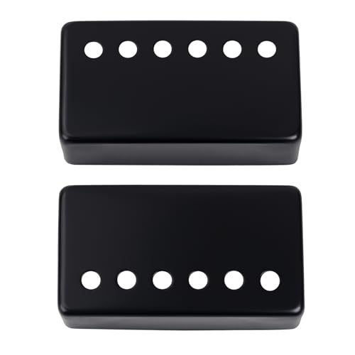 Banworks Metall-Humbucker-Abdeckungen für E-Gitarren-Tonabnehmer, 50 mm (1-31/32 Zoll), Hals-Humbucker-Tonabnehmer-Abdeckungen für E-Gitarre, 2 Stück, JT/SYQG-03, Schwarz von Banworks