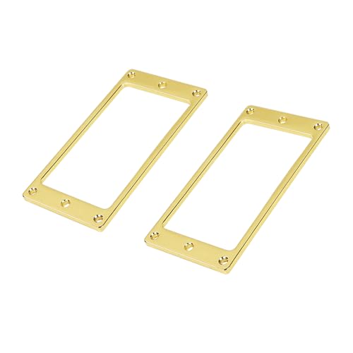 Banworks Metall-Humbucker-Tonabnehmerringe, Tonabnehmerrahmen, flache Unterseite, schräger Hals und Steg, Tonabnehmer-Montageringabdeckung für LP-E-Gitarren, 2 Stück JT/SYQG-02, golden Banworks Metall-Humbucker-Tonabnehmerringe, Tonabnehmerrahmen, flache Unterseite, schräger Hals und Steg, Tonabnehmer-Montageringabdeckung für LP-E-Gitarren, 2 Stück JT/SYQG-02, golden von Banworks