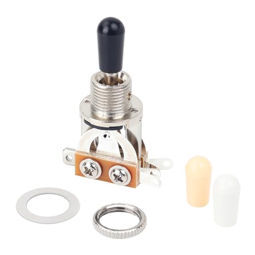 Banworks Metric 3-Wege-Kippschalter Tonabnehmer-Wahlschalter für Epiphone EPI LP Les Paul Style Gitarre JT/DWQ-01, Chrom mit schwarzer Spitze Banworks Metric 3-Wege-Kippschalter Tonabnehmer-Wahlschalter für Epiphone EPI LP Les Paul Style Gitarre JT/DWQ-01, Chrom mit schwarzer Spitze von Banworks