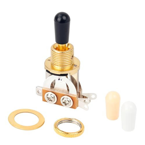Banworks Metric 3-Wege-Kippschalter Tonabnehmer-Wahlschalter für Epiphone EPI LP Les Paul Style Gitarre JT/DWQ-01, golden mit schwarzer Spitze Banworks Metric 3-Wege-Kippschalter Tonabnehmer-Wahlschalter für Epiphone EPI LP Les Paul Style Gitarre JT/DWQ-01, golden mit schwarzer Spitze von Banworks