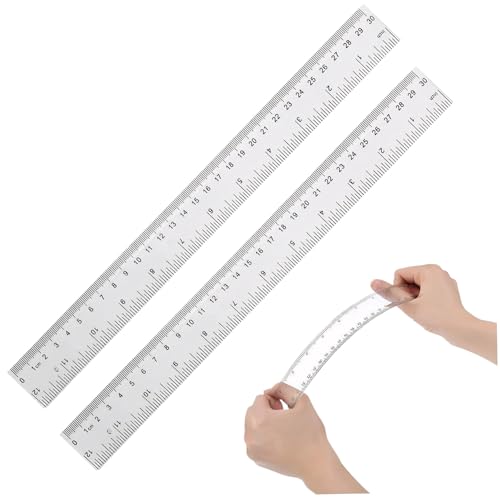 2pcs Clear Lineal 12 Plastik gerade Kante mit Zentimetern/Zoll für das Schulbüro, 12 Zoll Herrscher 2pcs Clear Lineal 12 Plastik gerade Kante mit Zentimetern/Zoll für das Schulbüro, 12 Zoll Herrscher von Banziaju