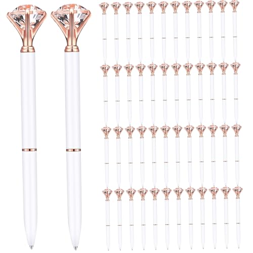 50pcs Ballpoint Stifte schwarze Tinte, feiner Tipp Diamond White & Rosed Gold 5.5 Nachfüllbar für Schulbürogeschäft, Kugelschreiberstifte 50pcs Ballpoint Stifte schwarze Tinte, feiner Tipp Diamond White & Rosed Gold 5.5 Nachfüllbar für Schulbürogeschäft, Kugelschreiberstifte von Banziaju