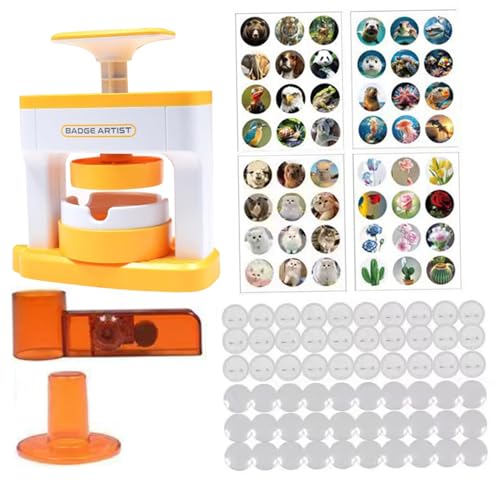 Badge Maker 1 Set, DIY Round -Knopfmacher mit 48 Aufklebern und 48 Knopfteilen Süßes Pin -Maschine Geschenk für Kinder Girls, Pin -Maschine Badge Maker 1 Set, DIY Round -Knopfmacher mit 48 Aufklebern und 48 Knopfteilen Süßes Pin -Maschine Geschenk für Kinder Girls, Pin -Maschine von Banziaju