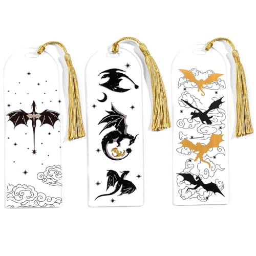 Viertes Flügel -Lesezeichen, 3pcs Viertes Flügel Lesezeichen, Rechteck -Acryl - mit Quasten, transparenter Drache, Resable - für Buchliebhabergeschenke, Acryl 2x5.9 Viertes Flügel -Lesezeichen, 3pcs Viertes Flügel Lesezeichen, Rechteck -Acryl - mit Quasten, transparenter Drache, Resable - für Buchliebhabergeschenke, Acryl 2x5.9 von Banziaju
