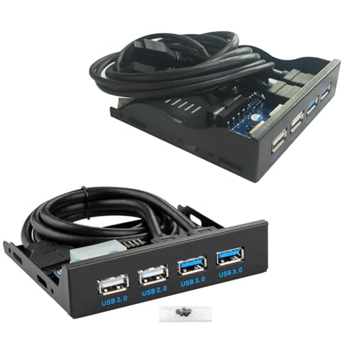 USB-Frontpanel 9-polig/19-polig auf 4-Port-USB-3.0-2.0-Hub, Computer-Frontpanel-Halterung für Desktop-Diskettenlaufwerksschacht, Front-Panel-Hub, USB 3.0 2.0 von BaoFufc