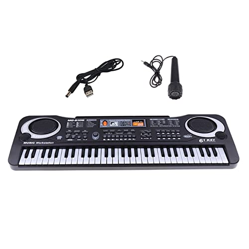 61 Tasten Anfänger Tragbare Elektronische Tastatur Mikrofon Klavier für Anfän von Baoblaze