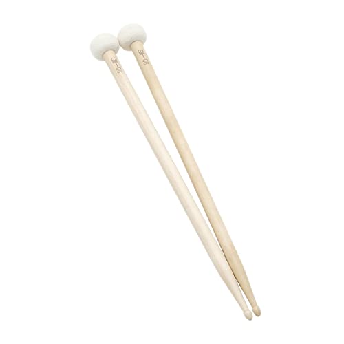 Baoblaze 2Pcs Classic Felt Drum Sticks Bass Drums Ersatz Percussion Instrument Electric Drum Kit Double End Drumsticks, HOLZ von Baoblaze