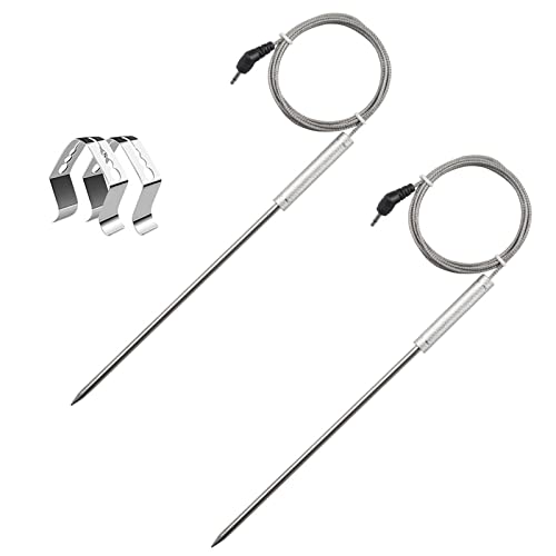 Fleischtemperatursonde 8 Zoll hitzebeständige wasserdichte Umgebungstemperatursonde Ersatzsonde für BBQ Grillen Grill Rindfleisch Elektroofen, 2 Stück und mit Clip Fleischtemperatursonde 8 Zoll hitzebeständige wasserdichte Umgebungstemperatursonde Ersatzsonde für BBQ Grillen Grill Rindfleisch Elektroofen, 2 Stück und mit Clip von Baoblaze