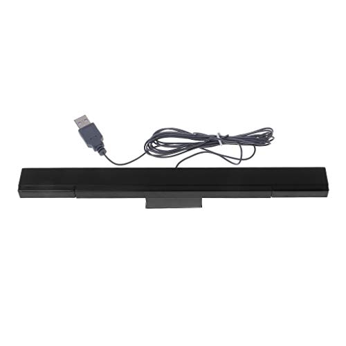 Baodanjiayou Wii-Sensorleiste, Ersatz kabelgebundene Infrarot-Sensorleiste, kompatibel mit Wii-Konsole, inklusive transparentem Ständer (schwarz) von Baodanjiayou
