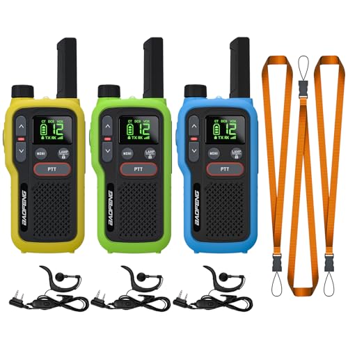 BAOFENG GT-18 Walkie Talkie PMR446 Lizenzfrei Funkgerät für Erwachsene Kinder, Wiederaufladbares Walky Talky 1500mAh Batterie, Dual-PTT, 16 Kanäle, Scan, Taschenlampe für Camping Wandern, 3er Pack von Baofeng