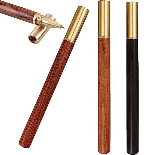 3pcs Vintage Wood Body Ballpoint Stift Messing Ball Roller Roller Stift Metall Cap Ball Stationery School Business Geschenke Lieferungen von Baokuan