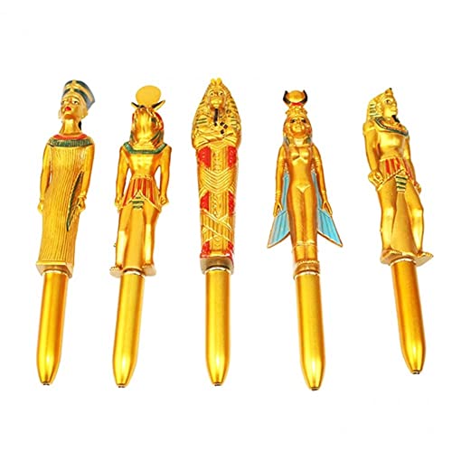 5pcs Ball Point Pen Ägyptischer Pharao Kugelschreien Gold Schreibstift Blue Ink Stift Für Schulbüroversorgung von Baokuan