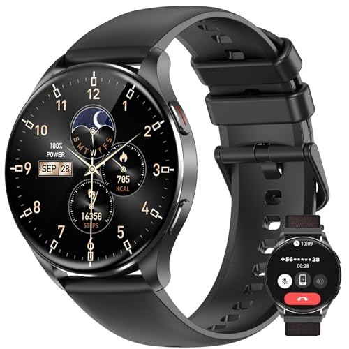 Baolubao Smartwatch Damen Herren 1.43" AMOLED Always-On-Display Fitnessuhr Mit Telefonfunktion/Message Reminder,Sportuhr mit Pulsmesser/SpO2/Schlafmonitor/Schrittzähler, Smart Watch für Android iOS von Baolubao