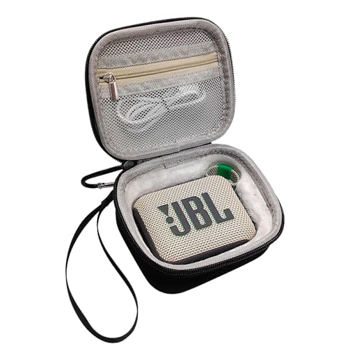 Baomaeyea Hartschalen-Tragetasche für JBL GO 4, kompatibel mit JBL Go 4, wasserdicht, tragbarer Bluetooth-Lautsprecher, EVA, stoßfest, Reise-Aufbewahrungsbox mit Karabiner, nur Hülle (Innengrau) von Baomaeyea
