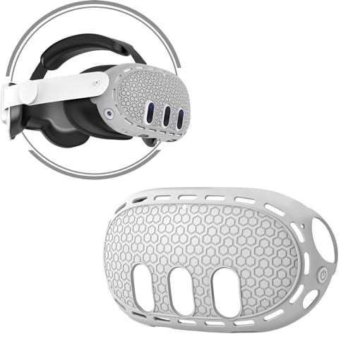 Baomaeyea VR Headset Shell Schutzhülle für Meta Quest 3,Silikon VR Shell Front Face Protector Abdeckung Kompatibel mit Meta Quest 3 Schockproof & Dauerhafter umfassender Schutz für VR (Gray) von Baomaeyea