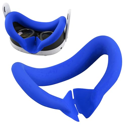 Baomaeyea VR Silikon-Abdeckung Augenpolster für Meta Quest 3, VR-Gesichts-Silikonabdeckung, kompatibel mit Meta Quest 3 VR Headset, schweißfest, lichtbeständig, VR-Zubehör, Gesichtspolsterkissen von Baomaeyea