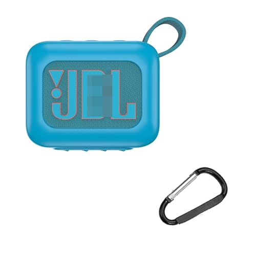 Silikon-Schutzhülle für JBL Go 4, kompatibel mit JBL Go 4, wasserdicht, tragbar, Bluetooth-Lautsprecher, ultraleicht, Ersatz-Bluetooth-Lautsprecher, Reise-Tragetasche mit Karabiner (blau) von Baomaeyea