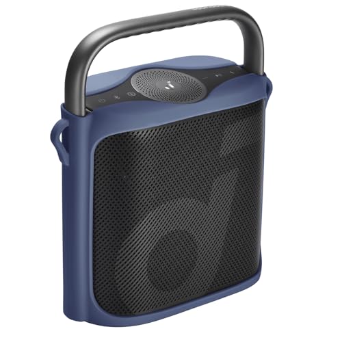 Silikon-Schutzhülle für Soundcore Motion X500, Reise-Tragetasche, kompatibel mit Soundcore Motion X500 Bluetooth-Lautsprecher, tragbare Tragetasche mit Schultergurt, Blau von Baomaeyea