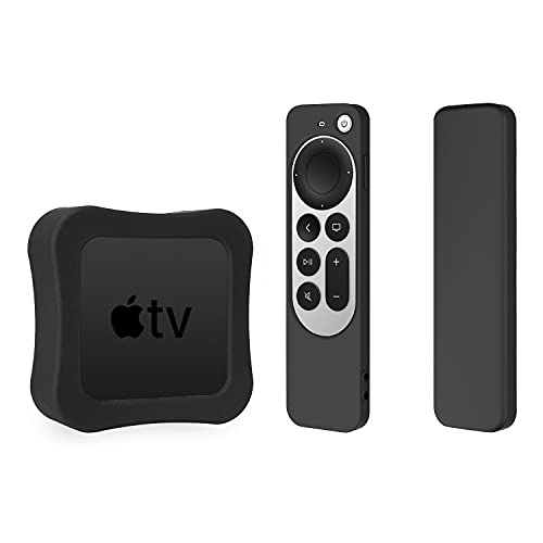 Silikonhülle für 2021 Apple TV 4K & Silikonhülle für Siri Remote, 2 Stück, Schwarz von Baomaeyea