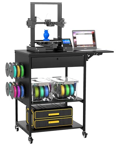 Baoz 3D-Druckerständer mit 40 Filament-Aufbewahrung, 4-stöckiger 3D-Drucker-Tischdruckerständer mit Rollen, robustes Filament-Aufbewahrungsregal mit Schubladen und Spulenhaken für Studio, Heimbüro Baoz 3D-Druckerständer mit 40 Filament-Aufbewahrung, 4-stöckiger 3D-Drucker-Tischdruckerständer mit Rollen, robustes Filament-Aufbewahrungsregal mit Schubladen und Spulenhaken für Studio, Heimbüro von Baoz