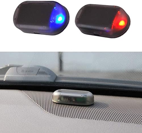 Alarmanlage Auto, Solar Power Dummy LED Licht Simulieren Nachahmung Warnung Anti-Diebstahl Blinklampe Diebstahlsicherung für Sicherheitssystem (Blau) von Bapao