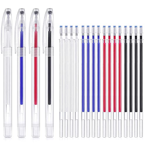 Barabesty Wärmeradierbare Hochtemperatur-Stift-Stoffmarkierung mit 20 radierbaren Stift-Nachfüllminen für Leder, Stoff von Barabesty